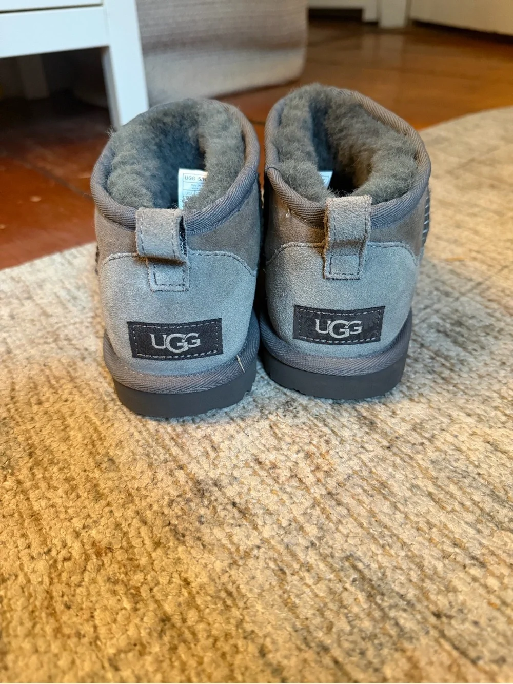 UGG Kids Cozy Suede One-Piece Booties in Gray